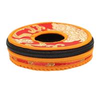 HANABASS Meditation Bell Protector Case with Fine Pattern Decoration and Zipper Closure, Compact Nepal Bell Sleeve for Hand Carrying and Storage, Random Color