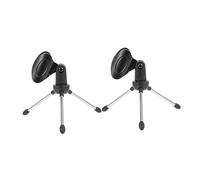 HANABASS Microphone, Adjustable Desktop Clip with Tripod and Mic Stand 2pcs Holdlers Compact Lightweight Metal and Plastic for Home Office Use, for Podcast, Blog, and Church