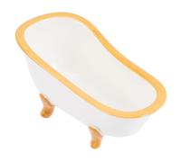 HANABASS Mini Hamster Ceramic Bathtub Rat Sand Bath Box with Wood Grain Finish for Small Pets - Washable Pet Potty Pad Suitable for Hamsters and Guinea Pigs in Indoor Habitat