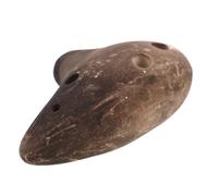 HANABASS Mini Ocarina Pocket Instrument Six Hole Ocarina Earthenware Musical Instruments Ceramic Sound Makers Pottery Musical Compact Clay Dark Brown