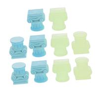 HANABASS Mini Roman Column Statues Set 10pcs Decorative Resin Pillars for Home Garden Office and Wedding Decor Realistic Night Glow Miniature Landmark Figures