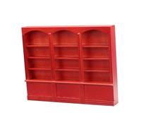 HANABASS Mini Triple Bookcase for Doll House Display Shelf Creative Compact Doll Furniture Accessory Lightweight Sturdy Miniature Cabinet Color Eco Friendly Material and Practical Design
