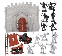 HANABASS Miniature Army Men Figurine Vintage Soldier Model with Castle and Siege Vehicle Realistic Textured Military Figures for Creative War Play and Educational Fun