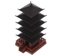 HANABASS Miniature Chinese Pagoda Tower Model for Home Decor Rustic Five Landscape Ornament Desktop Adornment for Gardens and Bonsai Realistic Landscape Figurine Random Style