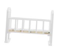HANABASS Miniature Dollhouse Baby Cot Rocking Cradle Toy in White Pla Material, Easy to Grasp and Boosts Creativity, for Dollhouse Enthusiasts and Children’s Role Play Bedroom