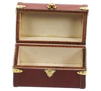 HANABASS Miniature Suitcase Vintage Decor Travel Trunk Model for Dollhouses Stylish Red Brown Storage Box Mini House Accessories Unique Doll Accessories