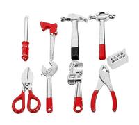 HANABASS Miniature Toolbox Set with Birch Tools for Mini House Decoration Lightweight Pretend Play Ornaments for Dollhouse Scene Smooth Surface Mini Tool Kit Desktop and Home Display