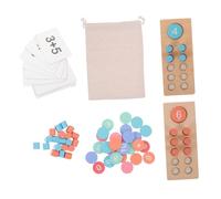 HANABASS Montessori Math Wooden Counting Frame for Colorful Beads Addition and Subtraction Manipulatives Sturdy Educational Math Counters for Homeschool Classroom
