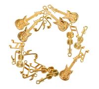 HANABASS Music Note Charm for Necklace, Guitar Charm Pendant, Iron Antique Style Golden, Lightweight for DIY Crafting Project and Jewellery Making