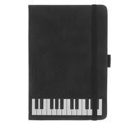 HANABASS Music Staff Notebook A6 Piano Theme Lined Paper Journal with PU Cover for Music Lovers and Office Use