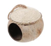 HANABASS Natural Coconut Shell Pet House Hanging Nest for Small Birds Hamsters Squirrels Comfortable Small Animal Living Nest with Durable Material and Fine Craftsmanship