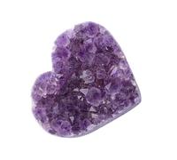 HANABASS Natural Heart Shaped Amethyst Crystal Stone Decorative Home Ornament for Tabletop Display and Collection Unique Rough Texture for Aesthetic Decor and Educational Use