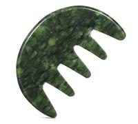 HANABASS Natural Jade Massage Comb with Large Teeth Smooth Polished Scalp Massager Tool for Relaxation and Gua Sha Therapy Creative Handheld Jade Massage Tool for Family and Travel