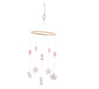 HANABASS Nordic Wool Ball Flower Crib Mobile Hanging Decoration with Wind Chime Sound Easy Install Nursery Room Decor for Bedroom European Style Pendant for Cozy Spaces