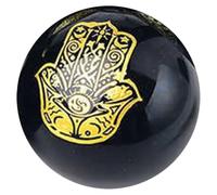 HANABASS Obsidian Crystal Sphere Ball for Desktop Decoration, Black Sphere with Creative Delicate Design, Appearance to Help Concentration and Enhance Home Or Office Meditation