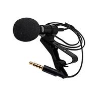 HANABASS Omnidirectional Clip on Lavalier Microphone with 3.5mm Plug, Shockproof Tpe Material, Highly Sound-reduced Portable Mic for Online Teaching and Live Video Recording