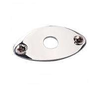 HANABASS Oval Chrome Guitar Jack Plate Gt21 with Screws, Electric Guitar and Bass Input Socket Plate, Metal Jack Socket for Full-contact Output and Instrument Accessories
