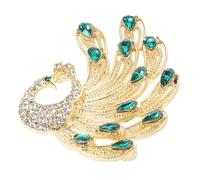 HANABASS Peacock Rhinestone Brooch Pin Luxury Metal Animal Badge Brooches for Women Wedding Dress Lapel Pin Accessory for Special Occasions