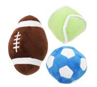 HANABASS Pet Chew Plush Balls Set for Dogs and Cats Includes Mini Plush Soccer Ball Football Soft Stuffed Pet Training Toys for Puppy Exercise and Indoor Play