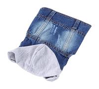 HANABASS Pet Vests with Knitted Hat Stylish Denim Dog Apparel for Spring Summer Autumn S White Pet Clothing for Chihuahua Poodle Bulldog More