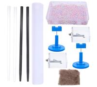 HANABASS Physical Experiment Electrostatic Friction Rod Kit with Glass and Silk Sticks, Rotating Stand, Furry Pad for Static Electricity Science Learning, Classroom Physics Teaching