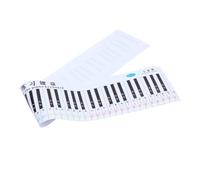 HANABASS Piano Keyboard Chart 88 Keys Practice Paper with Staff Notation and Numbered Fingering, 1:1 Scale Black and White Reference for Beginners and Keyboard Learning