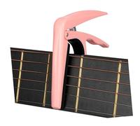HANABASS Pink Zinc Alloy Ukulele Capo for Acoustic Guitar, Convenient and Adjustable Single-handed Clip-on, Protects Fretboard, Beginner and Adult Ukulele Practice Aids