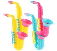 HANABASS Plastic Saxophone Toy for Boys and Girls 4pcs Educational Musical Instruments for Boys and Girls Portable Simulation Saxophone Plaything for Early Childhood Music Learning