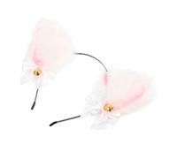 HANABASS Plush Fox Ears Hairband with Golden Bell Soft Animal Headband for One Fits Party Hair Accessory Cute Cosplay Headdress for Halloween and Costume Events