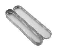 HANABASS Portable Silver Iron Pen Holder Pencil Case Lightweight Metal Storage Box for Tongue Scraper Tweezers Daily Use Travel Organizer