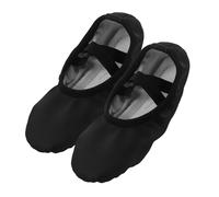 HANABASS PU Leather Ballet Shoes Women No Tie Slip Dance Flats Soft Sole for Ballet Yoga Modern Dance Stage Performance Flexible Fit Black