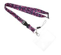 HANABASS Purple Id Card Lanyard with Retractable Reel Badge Holder Sleeve, Double-Sided PVC Card Holder, Lightweight Aluminium Alloy and Polyester Material for Teachers and Factory Workers