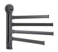 HANABASS Rack Strong Cup Adjustable for 4-bar Bathroom Towel, No Drill Installation, Rotatable Metal and Abs Structure Design Organisation Wall for Home