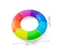 HANABASS Rainbow Inflatable Swimming Ring for Adults and Pool Float Seat Safety Aid Easy to Inflate Material for Beach Lake and Pool Fun