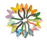 HANABASS Realistic Plastic Insect with Caterpillars and Butterflies for Preschool Learning Cognitive Development and Party Decorations