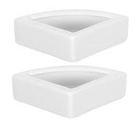 HANABASS Reptile Feeding Bowl and Water Dish Set, Ceramic Anti-escape Food Basin, Medium Triangle 2pcs for Lizards and Small Reptiles, Sturdy Pet Feeding Supplies for Terrariums