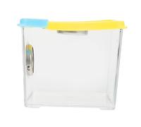 HANABASS Reptile Feeding Box with Ventilation Durable Pet Breeding Container for Spiders Lizards Turtles Frogs Corn Snakes Sturdy Transparent Habitat Case