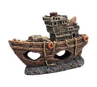 HANABASS Resin Aquarium Pirate Ship Ornament Simulation Hiding Cave Decor for Fish Tank for Tropical Fish and Shrimp Stable Hollow Base Fresh Saltwater Friendly
