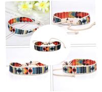 HANABASS Retro Embroidered Ethnic Style Bracelet for Women Simple Leisure Wrist Decoration with Colorful Handmade Design Vintage Boho Tribal Accessory