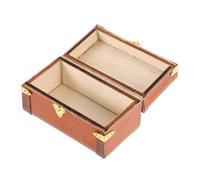 HANABASS Retro Suitcase Storage Suitcase Model Decor Dollhouse Accessories Vintage Mini Model Mini Suit Case Desktop Decoration Miniature Travel Trunk Fairy Garden Supply Pu Leather Orange