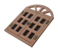 HANABASS Retro Wood Message Board with Easy to Write and Erasable Surface, Brown Plastic Window Shape Hanging Chalkboard for Wedding and Festive Event Wall Decor