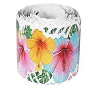 HANABASS Roll Border Paper Self Adhesive Tropical Leaves Flowers Bulletin Board Border Trim Vibrant Floral Resistance to Wear and Tear Back to School Classroom Wall