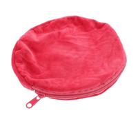 HANABASS Round Flannel Hot Water Bottle Sleeve, Large Wine Red Plush Cover with Insulation, Soft Thermal Hot Water Bottle Accessory for Winter Hand Warmers