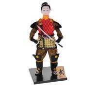 HANABASS Samurai Doll Ornament Japanese Home Decoration Figure for Housewarming and Desktop Decor Traditional Samurai Figurine for Collectors and Art Enthusiasts