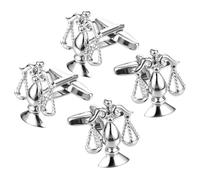 HANABASS Silver Balance Shape Cufflinks for Men with Comfortable Fit and Preserves Consistent Look 2 Pairs Copper Material for Signing Ceremonies and Professional Attire