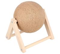 HANABASS Sisal Ball-shaped Cat Scratching with Stable Base, Handmade Medium-sized Indoor Kitten Plaything for Claw Grinding and Cat Amusement