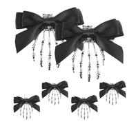 HANABASS Skeleton Hand Hair Clips Comfortable and Secure Fit Halloween with Bowknot 6pcs Black Metal Devil Claw Barrettes Stylish Gothic Hair Accessories for Women for Spooky