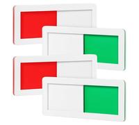 HANABASS Sliding Door Sign 4Pcs Acrylic Red Green Privacy Indicator 10X4Cm with Adhesive Backing for Restroom and Office Use