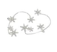 HANABASS Snowflake Rhinestone Ear Hook Non-piercing Crystal Ear Cuff Earrings Silver Clip-on Jewelry for Women Winter Fashion Party Accessory