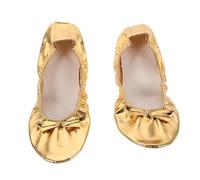 HANABASS Soft Sole Ballet Flats Shoes for Women Lightweight Split Sole Dance Slippers for Belly Dance Ballet Yoga Practice Portable Comfortable Footwear with High Elastic Golden